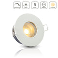 Einbauspot IP65 rund - Farbe: Weiß - LED Leuchtmittel: GU10 5W warmweiß dimmbar