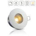 Einbauspot IP65 rund - Farbe: Alu-gebürstet - LED Leuchtmittel: GU10 5W warmweiß dimmbar