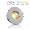 Einbauspot IP65 rund - Farbe: Chrom - LED Leuchtmittel: GU10 5W warmweiß dimmbar
