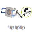 LED Mini Einbauspot 1.5W 12V 3000K IP20 - Form: eckig 30x30mm - Anzahl: 4x