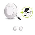 LED Spot rund 2.6W 12V 120lm IP20 Ø75x6mm Ausschnitt Ø55mm - Lichtfarbe: Warmweiß 3000K - Anzahl: 3x