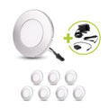 LED Spot rund 2.6W 12V 120lm IP20 Ø75x6mm Ausschnitt Ø55mm - Lichtfarbe: Warmweiß 3000K - Anzahl: 8x