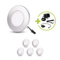 LED Spot rund 2.6W 12V 120lm IP20 Ø75x6mm Ausschnitt Ø55mm - Lichtfarbe: Neutralweiß 4000K - Anzahl: 6x