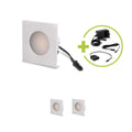 LED Mini Einbauspot eckig 1.2W 12V IP20 Ausschnitt Ø32mm - Lichtfarbe: Warmweiß 3000K - Anzahl: 3x