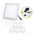 LED Mini Panel eckig 3W 12V IP20 100mm x 100mm - Lichtfarbe: Warmweiß 3000K - Anzahl: 6x