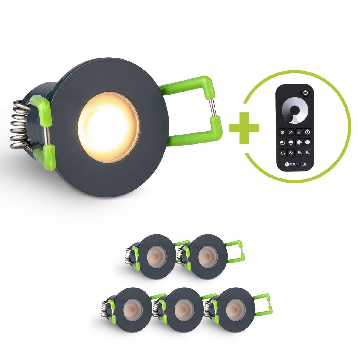 Einbaustrahler Mini Livorno 3W 2700K IP65 - Farbe: anthrazit RAL 7016 - Anzahl: 6x