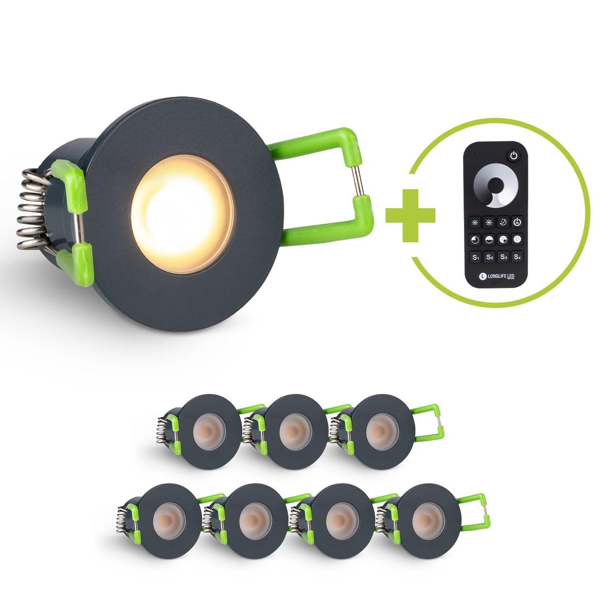 Einbaustrahler Mini Livorno 3W 2700K IP65 - Farbe: anthrazit RAL 7016 - Anzahl: 8x