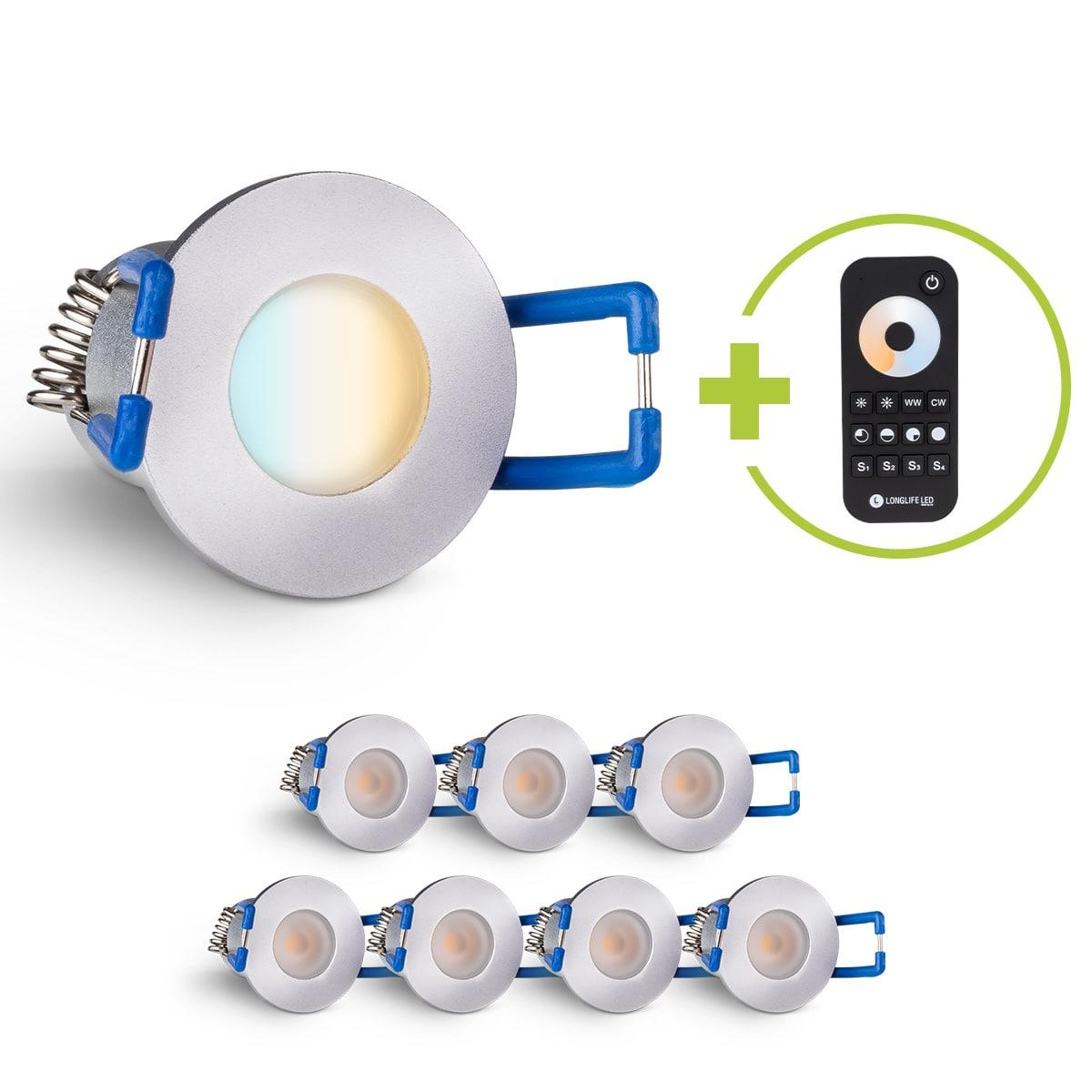 Einbaustrahler Mini Livorno 3W CCT 2700K-6500K IP65 - Farbe: silber - Anzahl: 8x