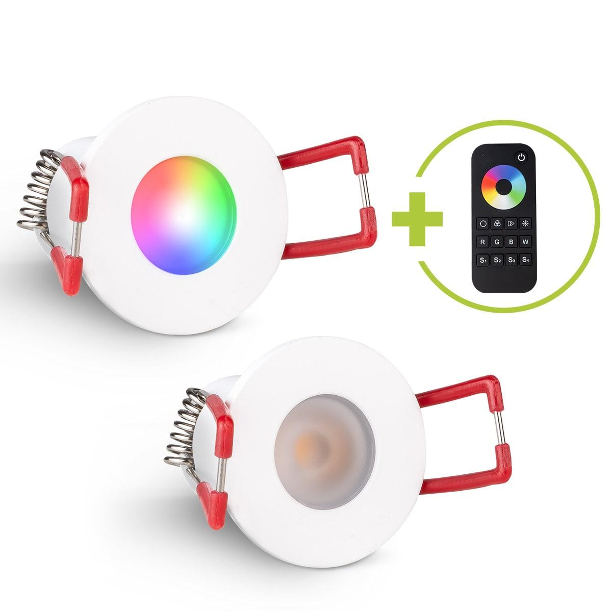 Einbaustrahler Mini Livorno 3W RGBW IP65 - Farbe: weiß - Anzahl: 2x
