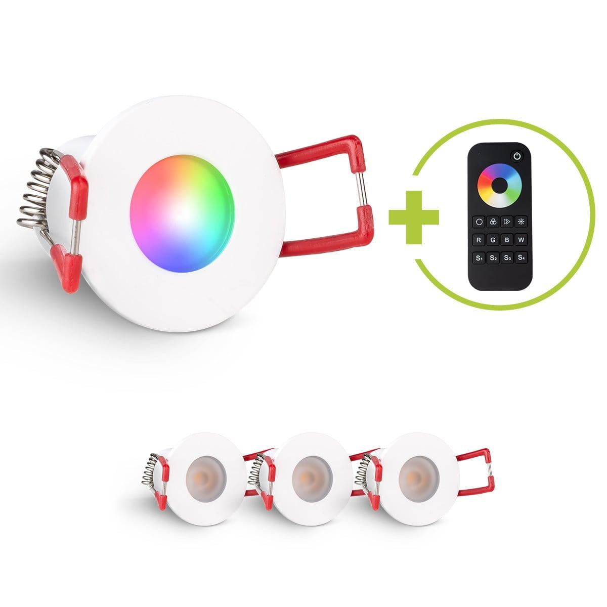 Einbaustrahler Mini Livorno 3W RGBW IP65 - Farbe: weiß - Anzahl: 4x