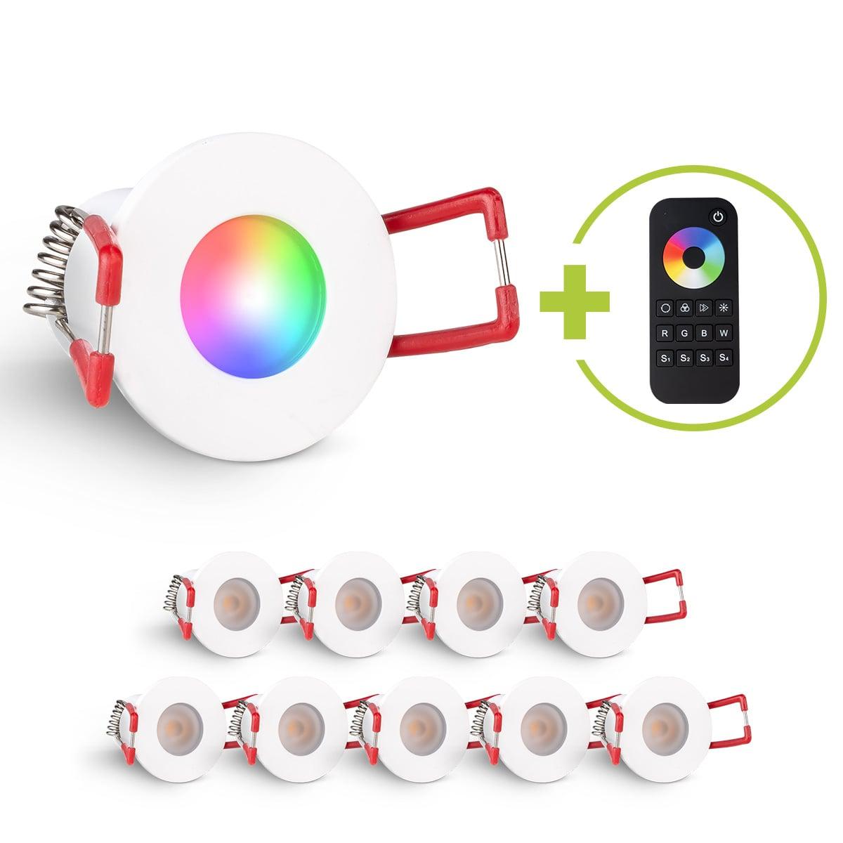 Einbaustrahler Mini Livorno 3W RGBW IP65 - Farbe: weiß - Anzahl: 10x