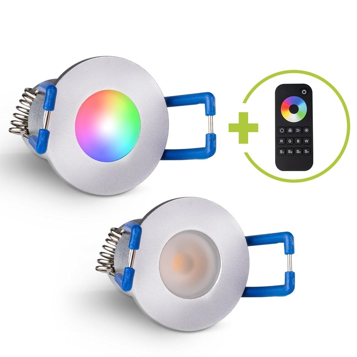 Einbaustrahler Mini Livorno 3W RGBW IP65 - Farbe: silber - Anzahl: 2x