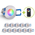 Einbaustrahler Mini Livorno 3W RGBW IP65 - Farbe: silber - Anzahl: 12x