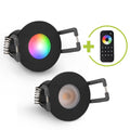Einbaustrahler Mini Livorno 3W RGBW IP65 - Farbe: schwarz matt - Anzahl: 2x
