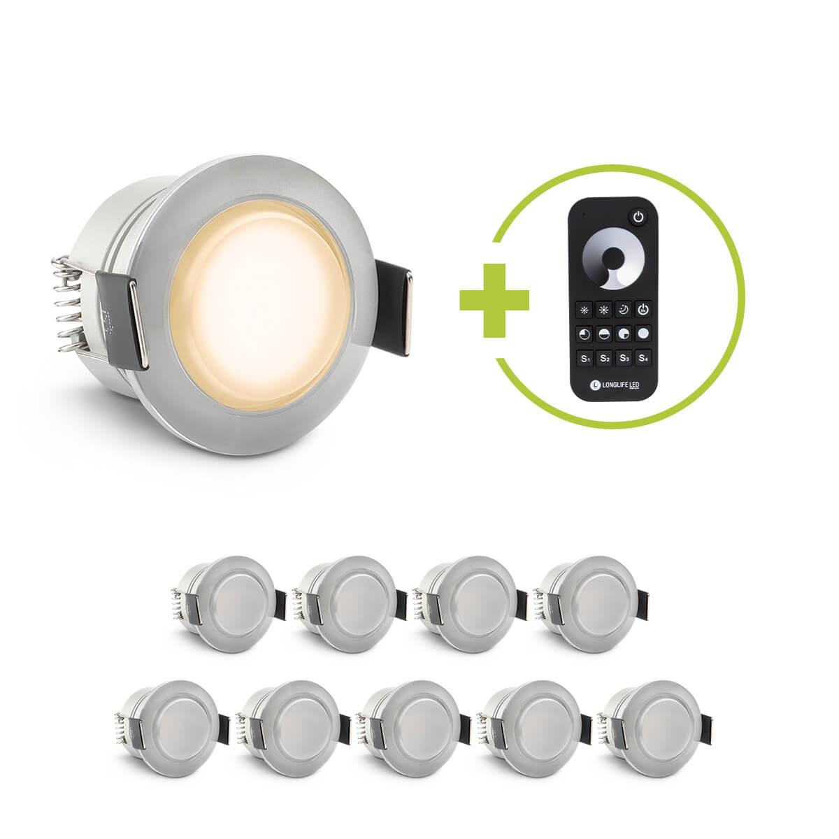 Einbaustrahler Mini Genova 3W 2700K IP65 - Farbe: acryl - Anzahl: 10x