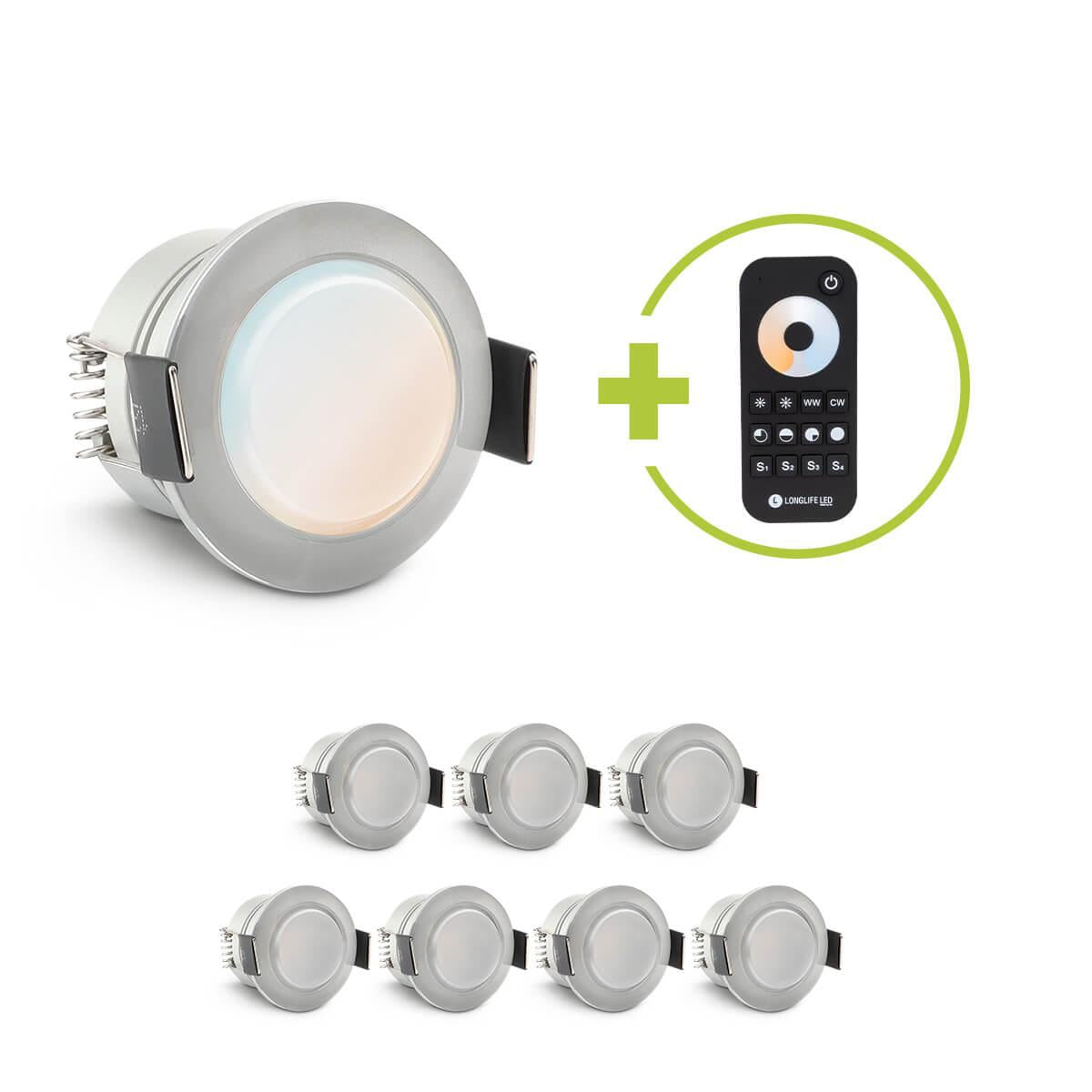 Einbaustrahler Mini Genova 3W CCT IP65 - Farbe: acryl - Anzahl: 8x