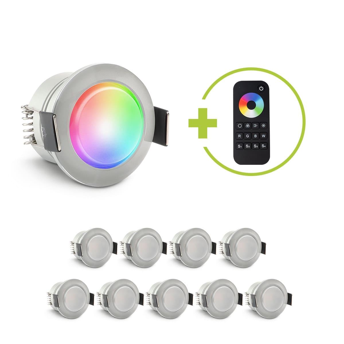 Einbaustrahler Mini Genova 3W RGBW IP65 - Farbe: acryl - Anzahl: 10x