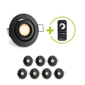 Einbaustrahler Mini schwenkbar Matera 3W 2700K IP44 - Farbe: schwarz matt - Anzahl: 8x