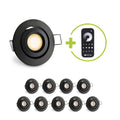 Einbaustrahler Mini schwenkbar Matera 3W 2700K IP44 - Farbe: schwarz matt - Anzahl: 10x
