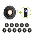 Einbaustrahler Mini schwenkbar Matera 3W 2700K IP44 - Farbe: schwarz matt - Anzahl: 12x