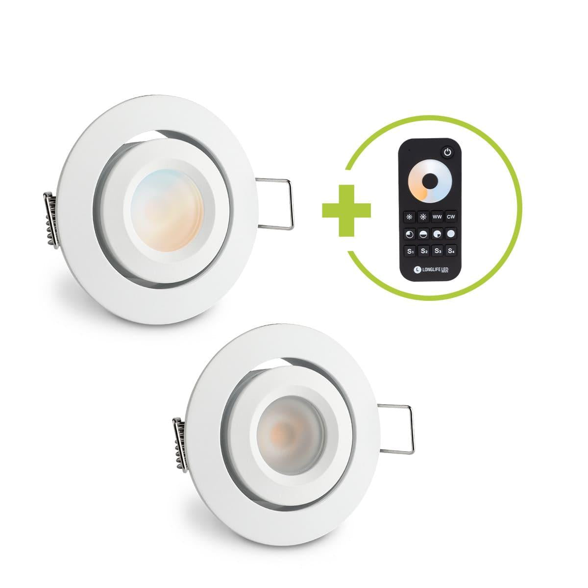 Einbaustrahler Mini schwenkbar Matera 3W CCT IP44 - Farbe: weiß - Anzahl: 2x