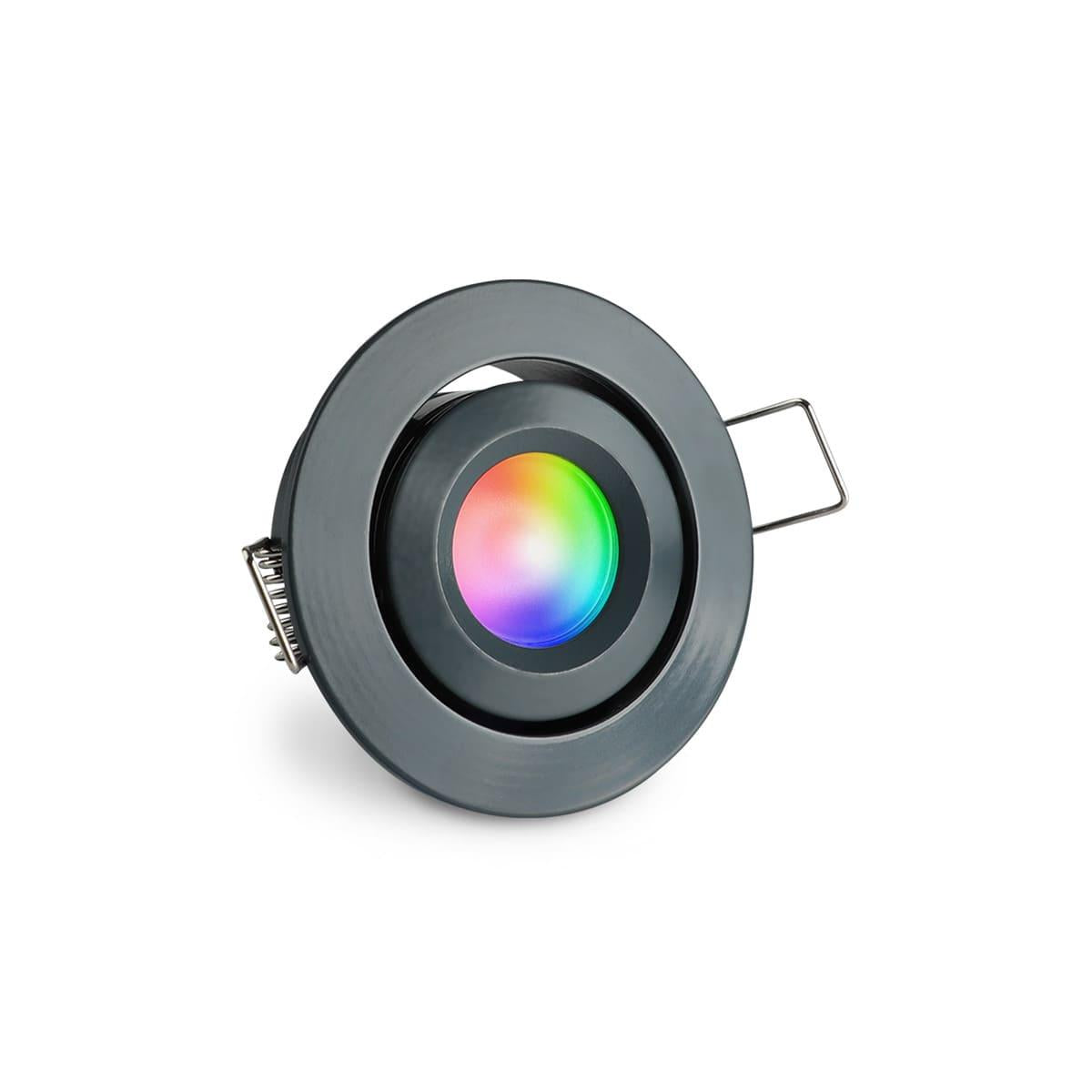 Einbaustrahler Mini schwenkbar Matera 3W IP44 durchverbindbar - Lichtfarbe: RGB+2700K - Farbe: anthrazit RAL 7016