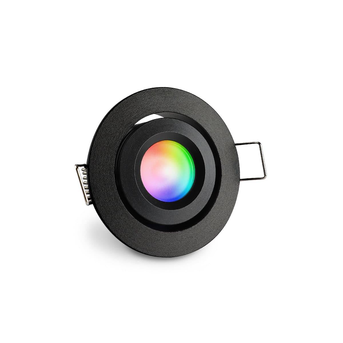 Einbaustrahler Mini schwenkbar Matera 3W IP44 durchverbindbar - Lichtfarbe: RGB+2700K - Farbe: schwarz matt