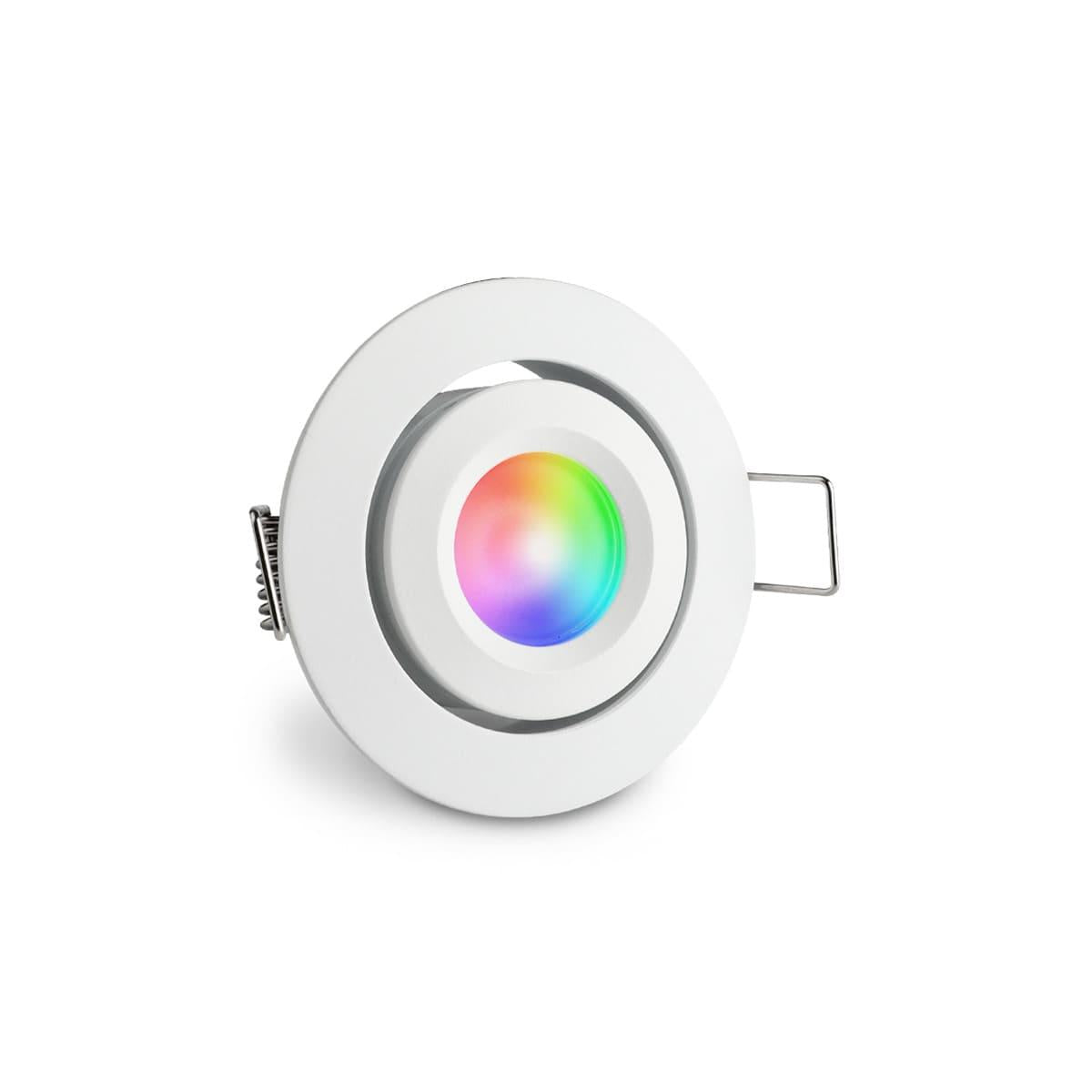 Einbaustrahler Mini schwenkbar Matera 3W IP44 durchverbindbar - Lichtfarbe: RGB+2700K - Farbe: weiß RAL 9016