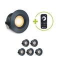 Einbaustrahler Mini flach Torino 3W 2700K IP44 - Farbe: anthrazit RAL 7016 - Anzahl: 6x