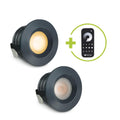 Einbaustrahler Mini flach Torino 3W 2700K IP44 - Farbe: anthrazit RAL 7016 - Anzahl: 2x