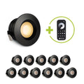 Einbaustrahler Mini flach Torino 3W 2700K IP44 - Farbe: schwarz matt - Anzahl: 12x
