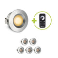 Einbaustrahler Mini flach Torino 3W 2700K IP44 - Farbe: silber - Anzahl: 6x