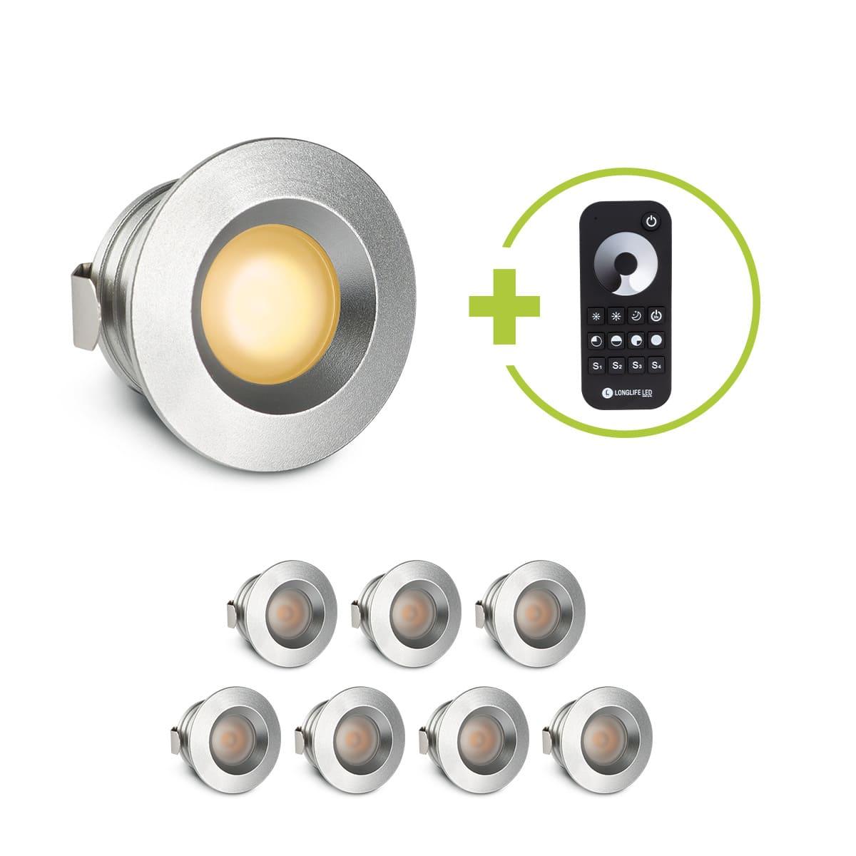 Einbaustrahler Mini flach Torino 3W 2700K IP44 - Farbe: silber - Anzahl: 8x