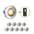 Einbaustrahler Mini flach Torino 3W 2700K IP44 - Farbe: silber - Anzahl: 10x