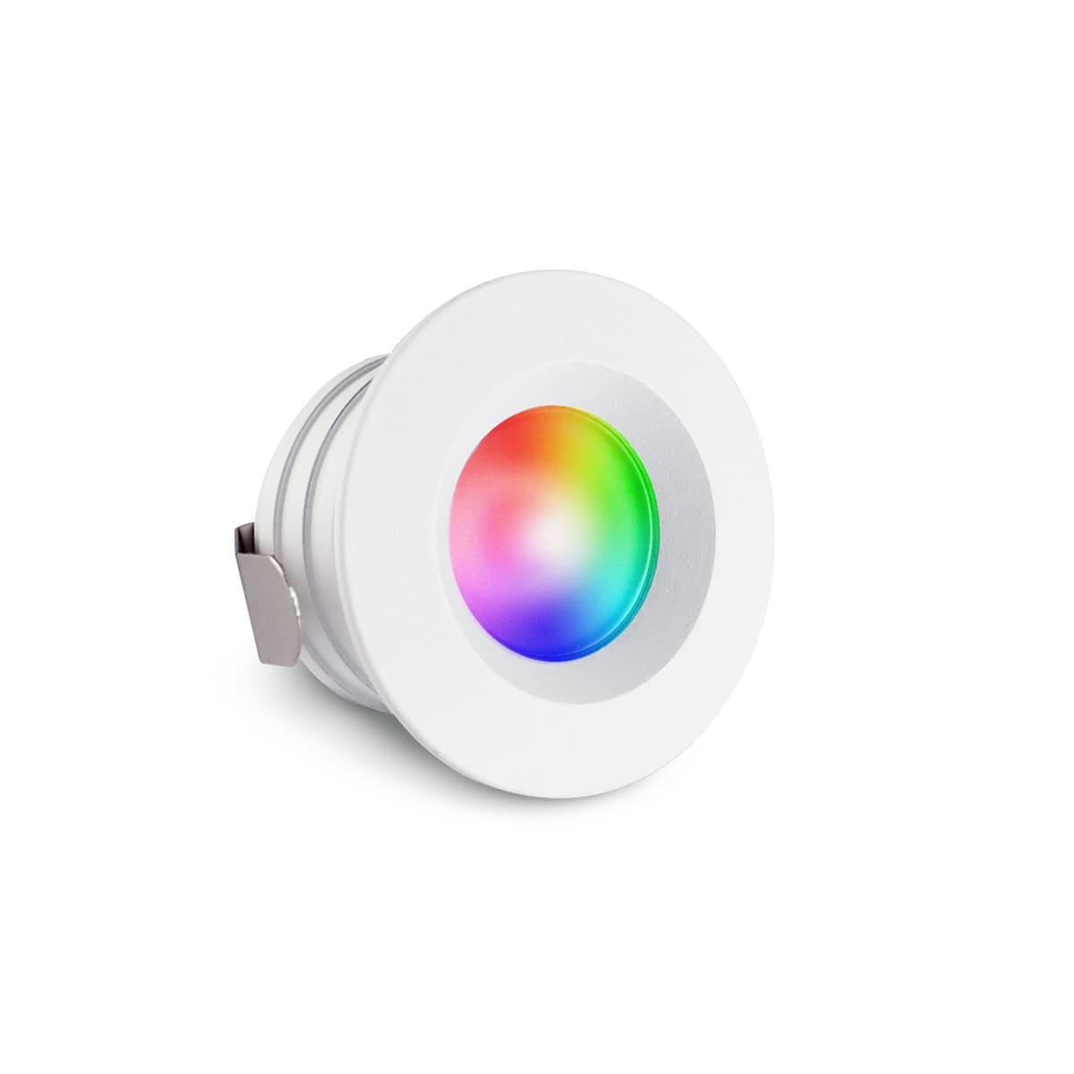 Einbaustrahler Mini flach Torino 3W IP44 durchverbindbar - Lichtfarbe: RGB+2700K - Farbe: weiß RAL 9016