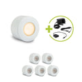 Aufbau/Einbaustrahler Mini Bergamo 3W 2700K IP44 - Farbe: weiß - Anzahl: 6x
