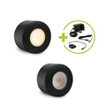 Aufbau/Einbaustrahler Mini Bergamo 3W 2700K IP44 - Farbe: schwarz matt - Anzahl: 2x