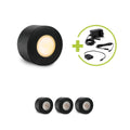 Aufbau/Einbaustrahler Mini Bergamo 3W 2700K IP44 - Farbe: schwarz matt - Anzahl: 4x