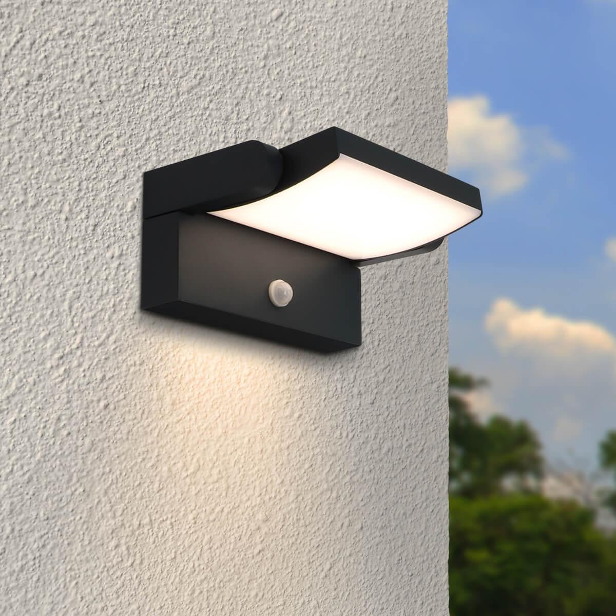 Außenwandleuchte Angle 26,5W schwenkbar mit Bewegungsmelder - Lichtfarbe: 3000K - Farbe: anthrazit RAL 7016