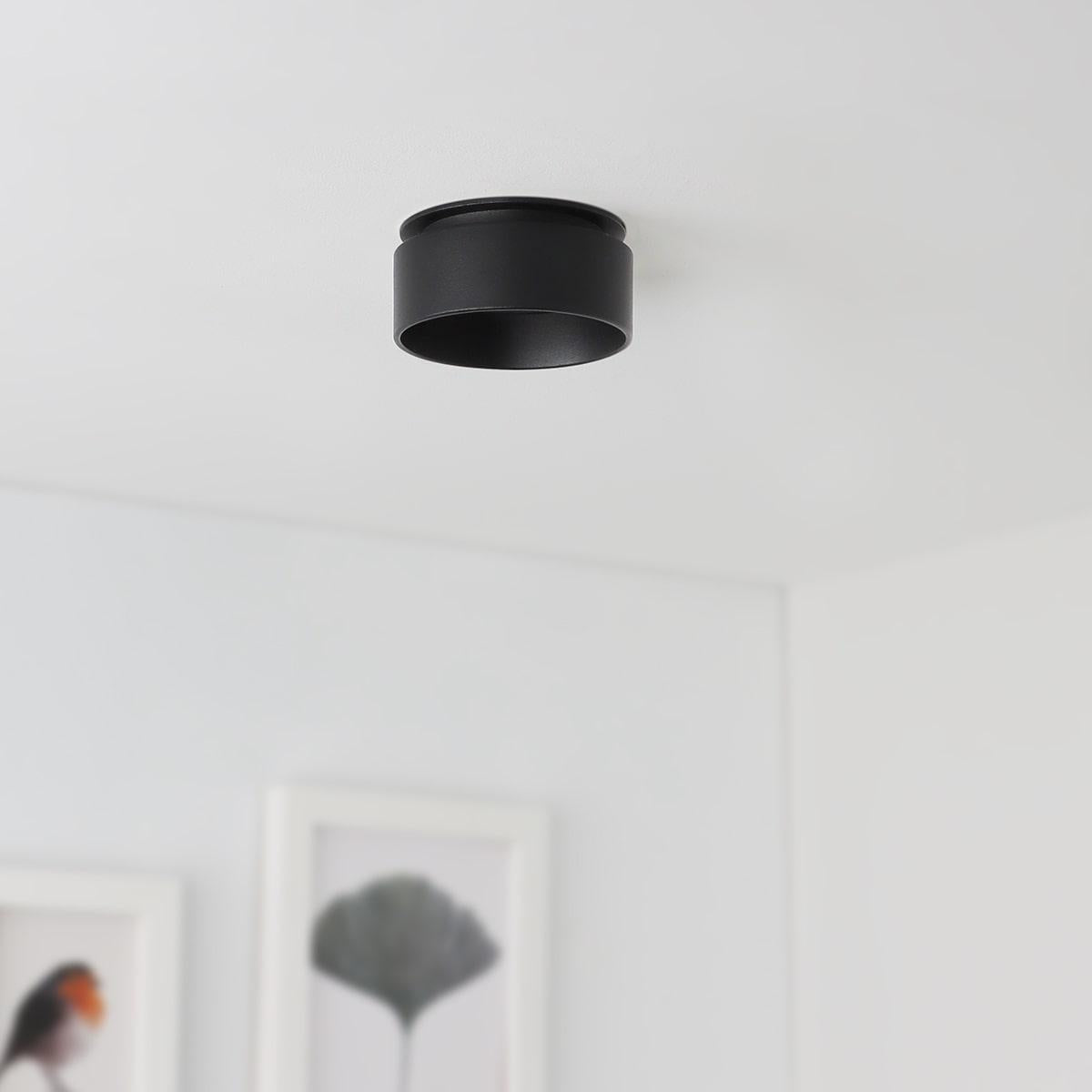 Einbaustrahler Rahmen rund indirektes Licht für GU10/GU5.3 und Module - Farbe: Schwarz