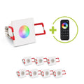 Einbaustrahler Mini Livorno eckig 3W RGBW IP65 - Farbe: weiß - Anzahl: 8x