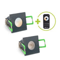 Einbaustrahler Mini Livorno eckig 3W CCT IP65 - Farbe: anthrazit RAL 7016 - Anzahl: 2x