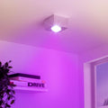 Flacher Aufbaustrahler eckig schwenkbar Deckenleuchte - Farbe: Alu-gebürstet - LED Leuchtmittel: 5W RGB+CCT Smart 230V 120°