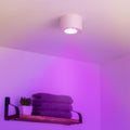 Flacher Aufbaustrahler rund IP44 Deckenleuchte - Farbe: weiß - LED Leuchtmittel: 5W RGB+CCT Smart 230V 120°