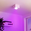 Flacher Aufbaustrahler eckig schwenkbar Deckenleuchte - Farbe: weiß - LED Leuchtmittel: 5W RGB+CCT Smart 230V 120°