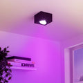 Flacher Aufbaustrahler eckig schwenkbar Deckenleuchte - Farbe: schwarz - LED Leuchtmittel: 5W RGB+CCT Smart 230V 120°