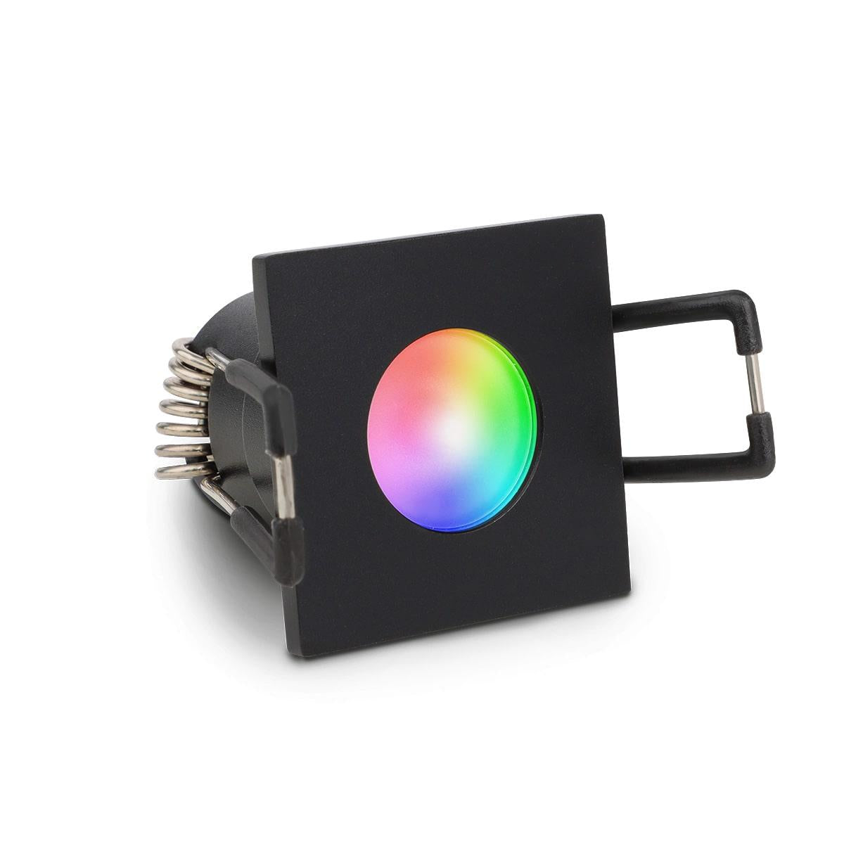 Einbaustrahler Mini Livorno eckig 3W IP65 durchverbindbar - Lichtfarbe: RGB+3000K - Farbe: schwarz matt