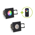 Einbaustrahler Mini Livorno eckig 3W RGBW IP65 - Farbe: schwarz matt - Anzahl: 2x