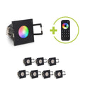 Einbaustrahler Mini Livorno eckig 3W RGBW IP65 - Farbe: schwarz matt - Anzahl: 8x