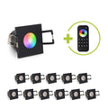 Einbaustrahler Mini Livorno eckig 3W RGBW IP65 - Farbe: schwarz matt - Anzahl: 12x